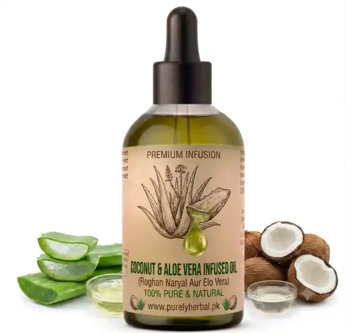 Coconut & Aloe Vera Infused Oil (Roghan Naryal Aur Elo Vera) 100% Pure